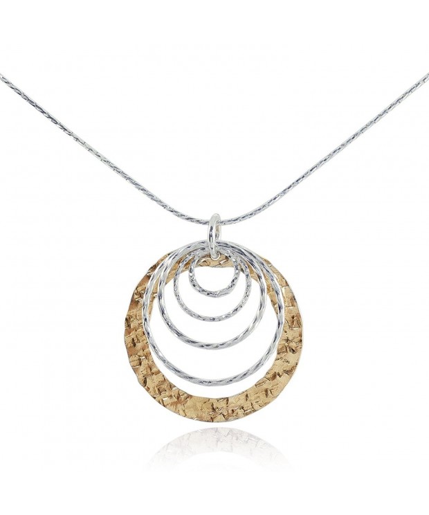 Graduated Circles Pendant Sterling Necklace