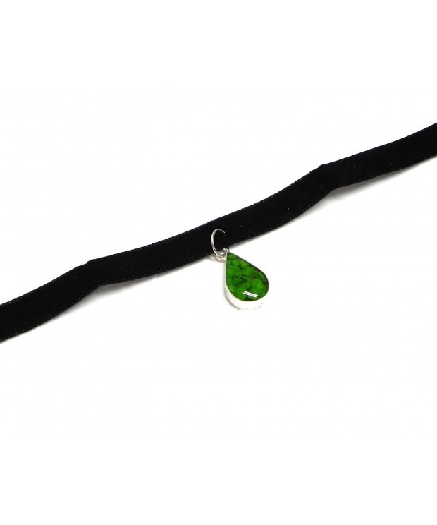 Teardrop Stone Inlay Pendant Choker