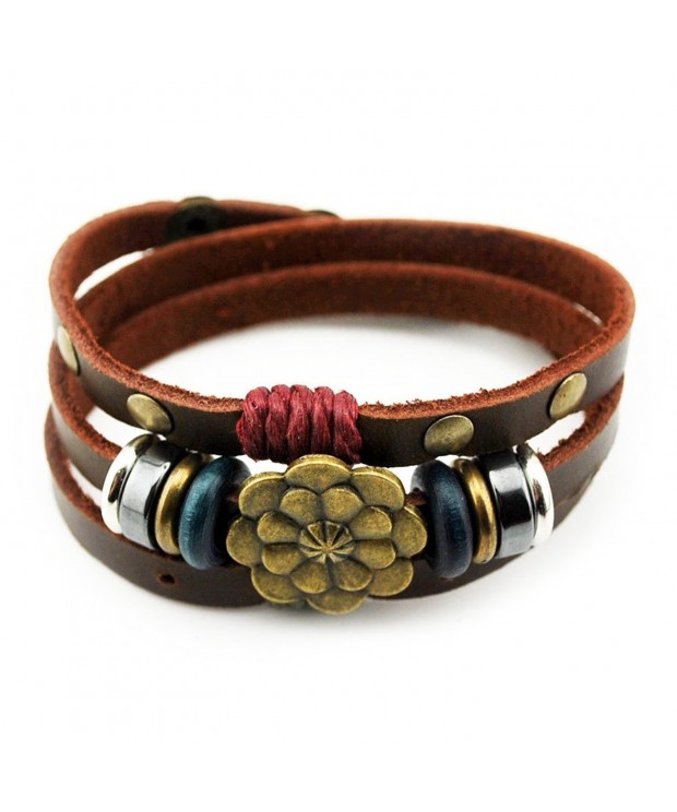 Mandy Flower Leather Adjustable Bracelet
