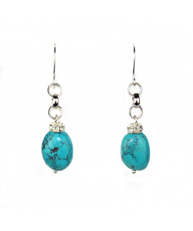 Composed Turquoise Crystal Earrings Assembled