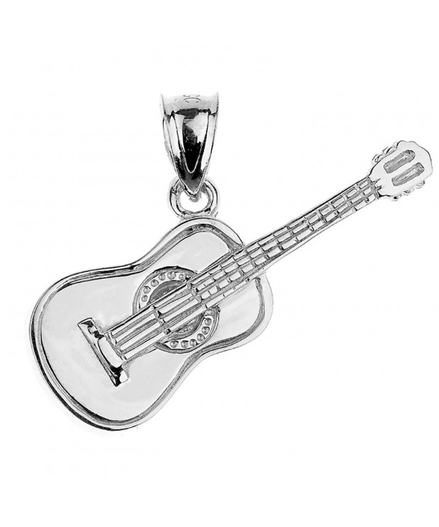 Sterling Silver Acoustic Guitar Pendant