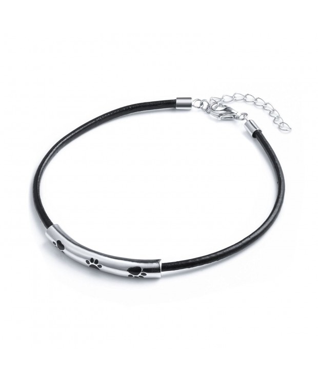 Sterling Silver Leather Adjustable Bracelet