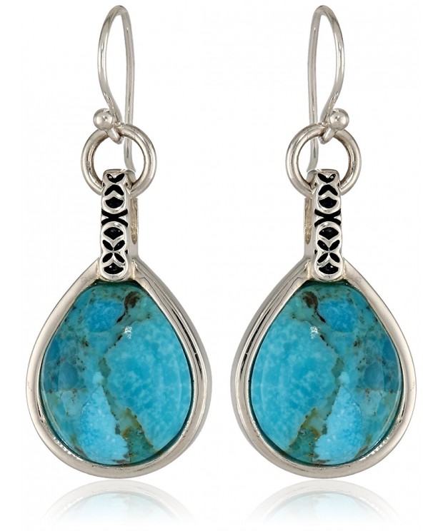 Barse Silhouette Sterling Turquoise Drop Earrings