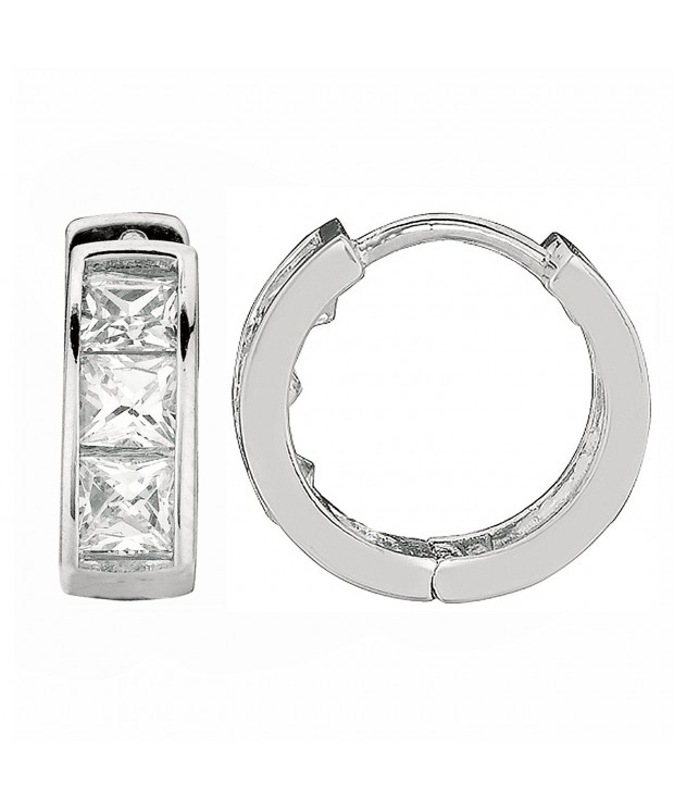 Sterling Silver Princess cut Zirconia Earrings