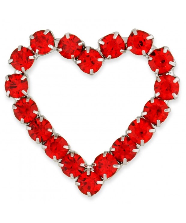 PinMarts Rhinestone Heart Valentines Brooch