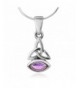 Sterling Triquetra Amethyst Gemstone Necklace