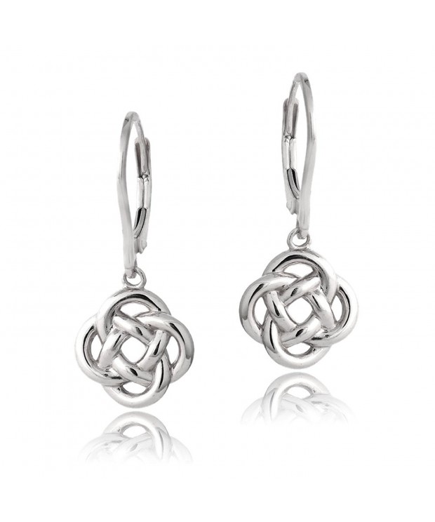 Sterling Silver Flower Leverback Earrings