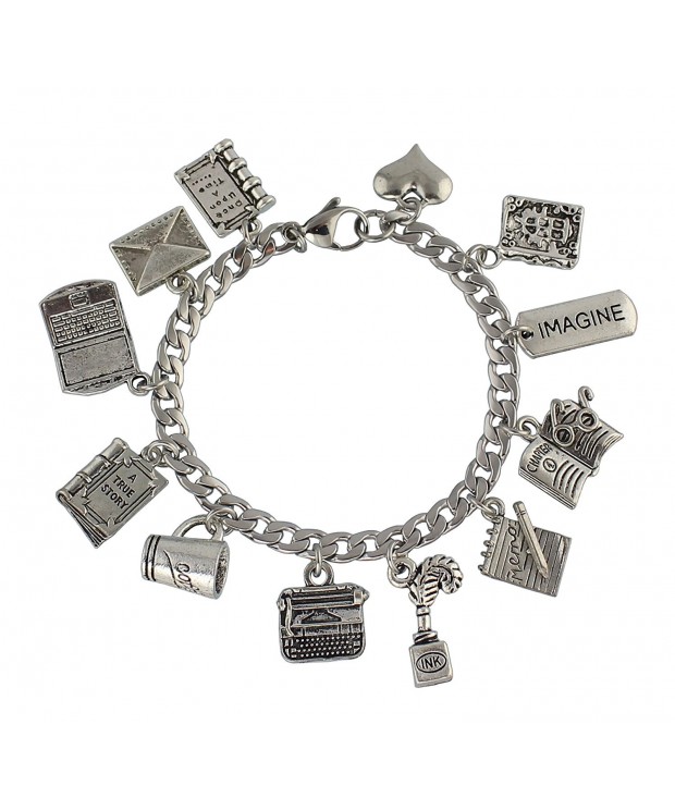 Writer Stainless Steel Pewter Bracelet