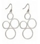 Circle Dangle Earrings Silver Finish