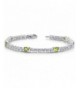 Peridot Bracelet Sterling Rhodium Princess