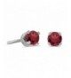 Petite Round Genuine Garnet Earrings