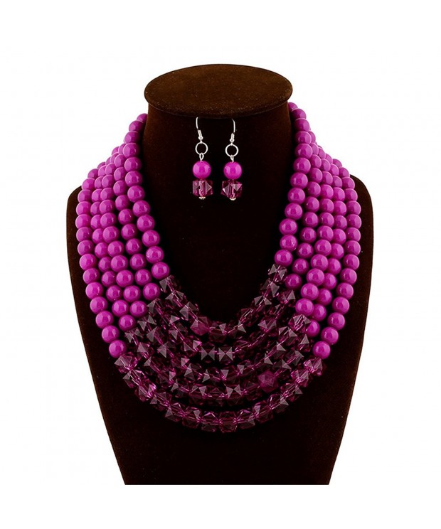 Fashion Multi level Necklace Earrings Jewelry
