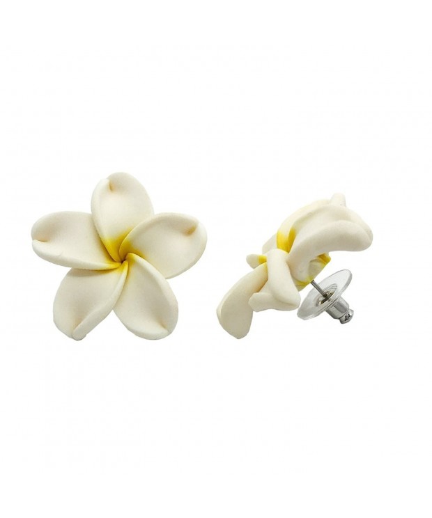 Hawaiian Jewelry Plumeria Flower Earrings