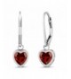 Heart Garnet Sterling Silver Earrings