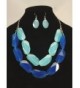 Blue Bead Statement Necklace Earring