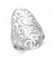 Sterling Silver Large Filigree Swirl