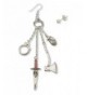 Weapons Dangle Earring Silver Finish