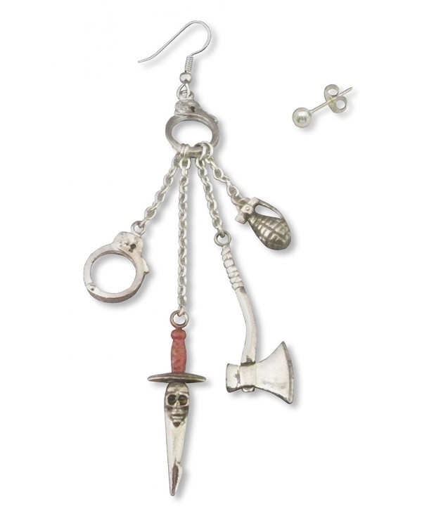 Weapons Dangle Earring Silver Finish