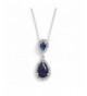 Mariell Sapphire Zirconia Teardrop Necklace