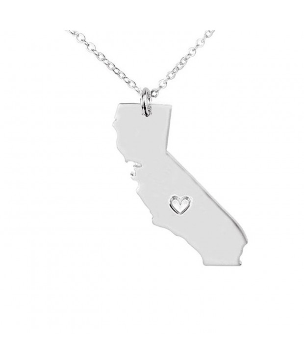 Personalized California Necklace california Silvery