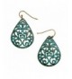 Delicate Copper Tone Filigree Teardrop Earrings