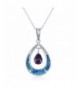 Sterling Silver Created Teardrop Pendant