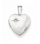 Sterling Rhodium plated Diamond Daughter Locket