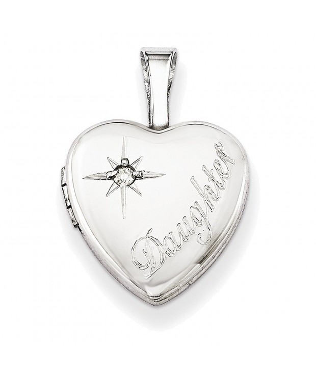 Sterling Rhodium plated Diamond Daughter Locket