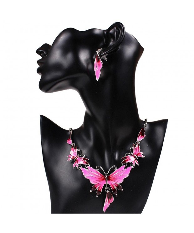 Fabal Butterfly Necklace Statement Earrings