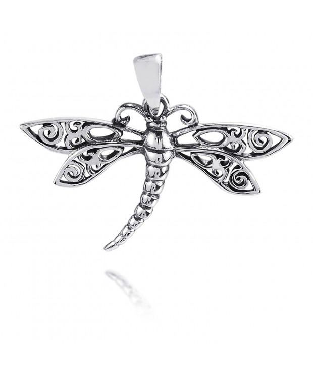 Filigree Dragonfly Sterling Silver Pendant