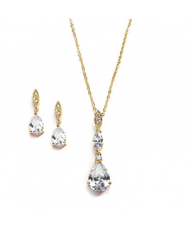 Mariell Best Seller Pear Shaped Bridesmaids Necklace