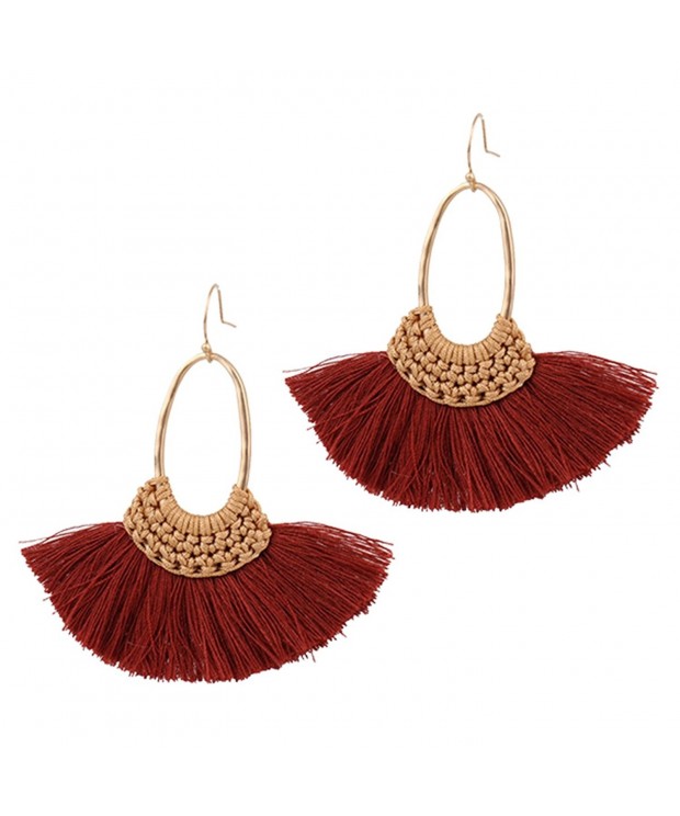 Badu Earrings Handmade Eerrings Burgundy