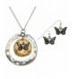 PammyJ Two Tone Butterfly Pendant Necklace