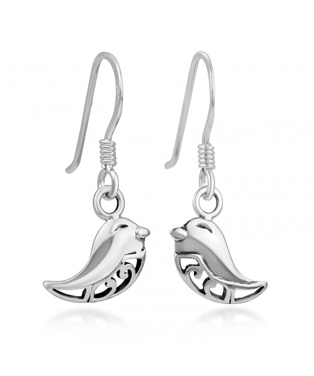 Sterling Silver Filigree Smiling Earrings