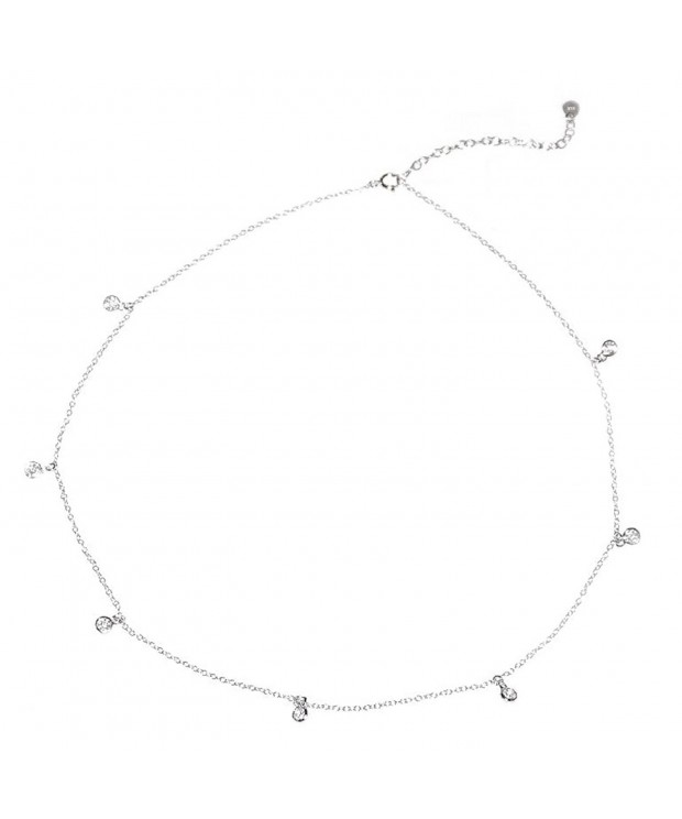 Sterling Silver Zirconia Necklace Extender