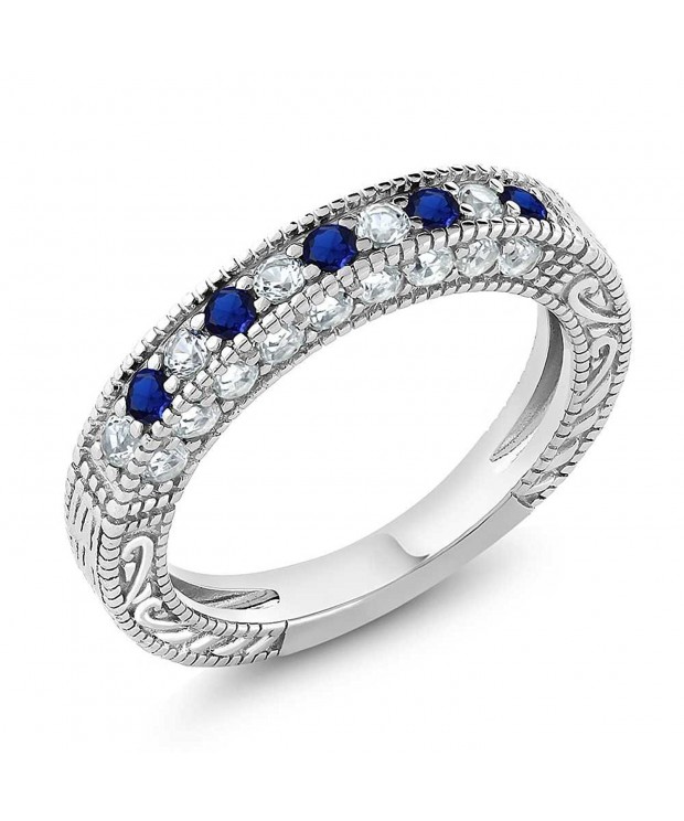 Created Sapphire Sterling Silver Wedding