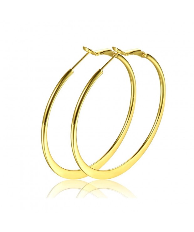 50mm Circle Hoop Earrings Plated