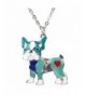 Bonsny Enamel Necklace Bulldog pendant