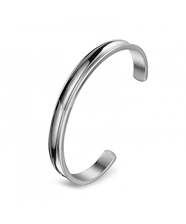 Stainless Bracelet Bangle Jewelry 7MM Silver