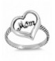 Sterling Silver Womens Heart Unique