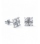 Sterling Silver Simple Zirconia Earrings