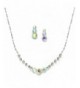Mariell Genuine Rhinestone Necklace Earrings