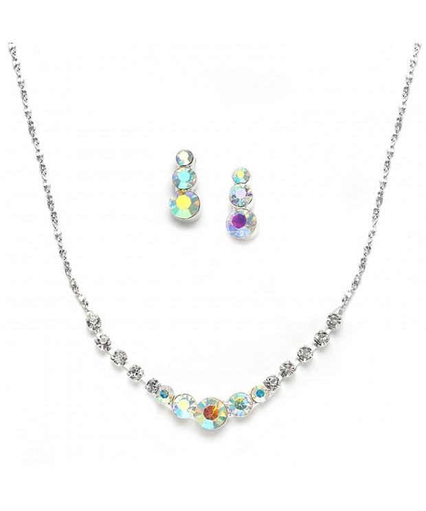 Mariell Genuine Rhinestone Necklace Earrings