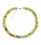 Yellow Synthetic Turquoise Rondelle Necklace