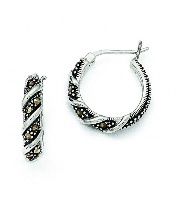 Sterling Silver Swirl Marcasite Earrings