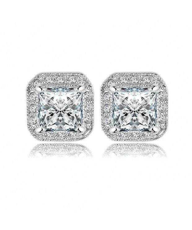 Womens Sparking Zirconia Platinum Earings