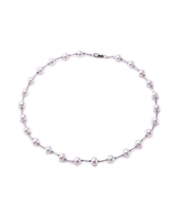 JYX Sterling 7 5 8 5mm Freshwater Pearl