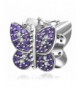 Butterfly Purple Sterling European Bracelet