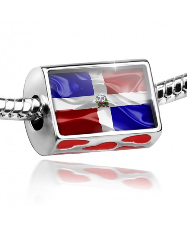 Bead Hearts Dominican Republic Flag