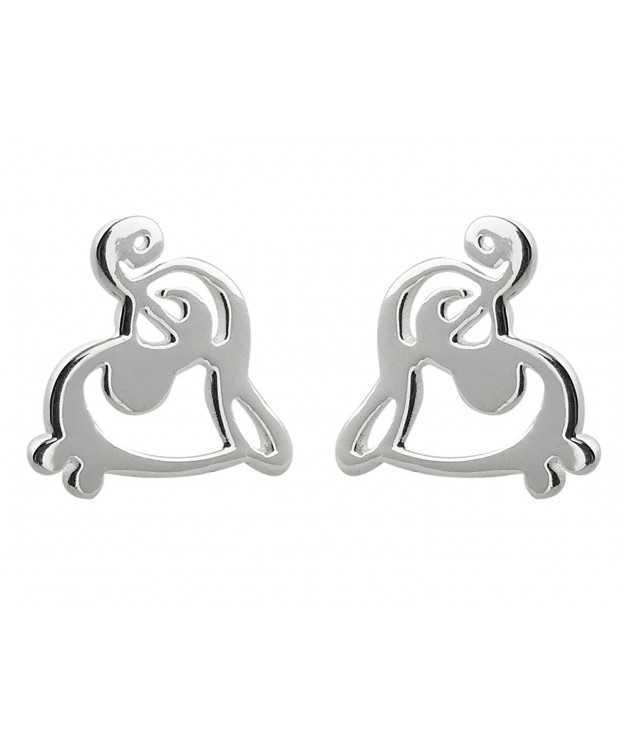 Sterling Silver Treble Heart Earrings